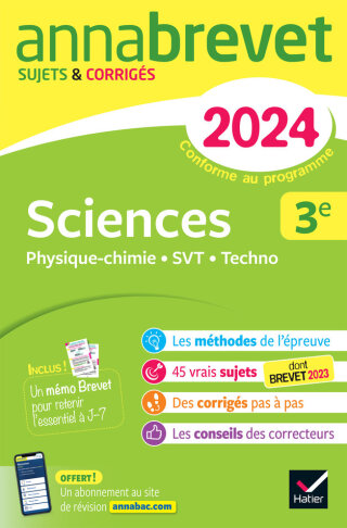 Cover image: Annales du brevet Annabrevet 2024 Sciences (Physique-chimie, SVT, Technologie) 3e 9782278105878