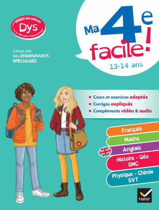 Cover image: Ma 4e facile ! Tout-en-un adapté aux enfants dyslexiques (DYS) ou en difficulté d'apprentissage 9782401095403