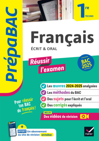 Cover image: Prépabac - Français 1re technologique - Bac de français 2025 (écrit & oral) 9782401105843