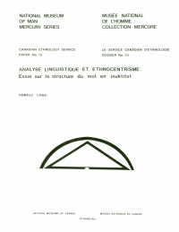 Imagen de portada: Analyse linguistique et ethnocentrisme :essai sur la structure du mot en inuktitut 9782760324060