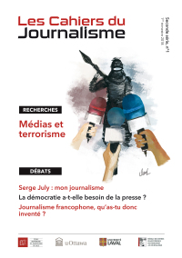 Titelbild: Les Cahiers du Journalisme, V.2, NO1 9782760326606