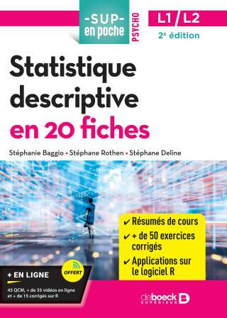 Cover image: Statistique descriptive en 20 fiches : Licence 1 et Licence 2 2nd edition 9782807337664