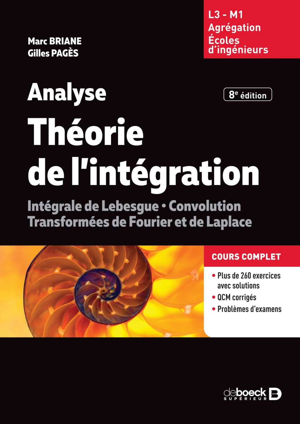 Analyse – Théorie de l’intégration Convolution Transformées de Fourier et de Laplace – L3 – M1 – Agrégation – Écoles d’ingénieurs 8th Edition