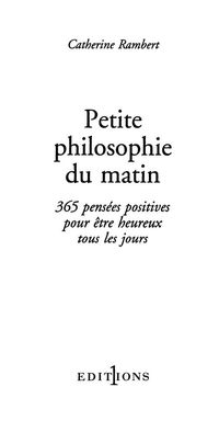 Cover image: Petite philosophie du matin 9782846120586