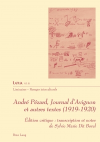 Cover image: André Pézard, Journal d’Avignon et autres textes (1919-1920) 1st edition 9782875744036