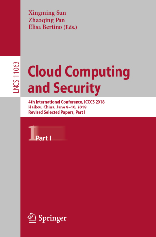 Cover image: Cloud Computing and Security 9783030000059
