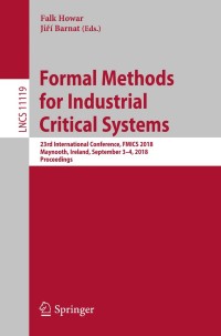 Cover image: Formal Methods for Industrial Critical Systems 9783030002435