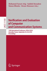 Omslagafbeelding: Verification and Evaluation of Computer and Communication Systems 9783030003586