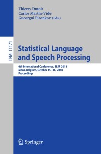 Cover image: Statistical Language and Speech Processing 9783030008093