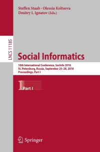 Cover image: Social Informatics 9783030011284