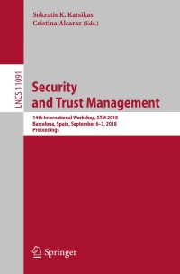 Imagen de portada: Security and Trust Management 9783030011406