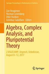 Imagen de portada: Algebra, Complex Analysis, and Pluripotential Theory 9783030011437