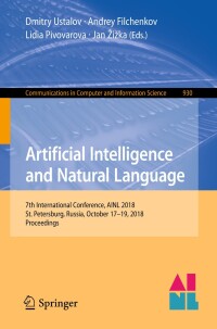 Imagen de portada: Artificial Intelligence and Natural Language 9783030012038