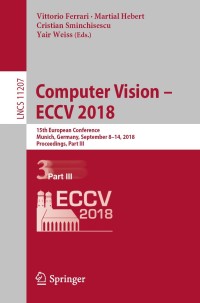 Omslagafbeelding: Computer Vision – ECCV 2018 9783030012182