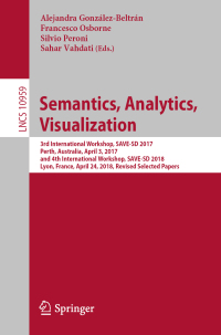 Cover image: Semantics, Analytics, Visualization 9783030013783