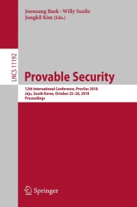 Imagen de portada: Provable Security 9783030014452