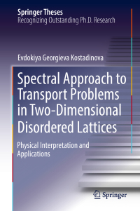 Omslagafbeelding: Spectral Approach to Transport Problems in Two-Dimensional Disordered Lattices 9783030022112