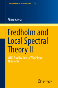 Cover image: Fredholm and Local Spectral Theory II 9783030022655