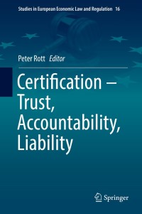 Cover image: Certification – Trust, Accountability, Liability 9783030024987