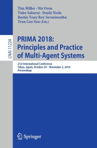 Imagen de portada: PRIMA 2018: Principles and Practice of Multi-Agent Systems 9783030030971