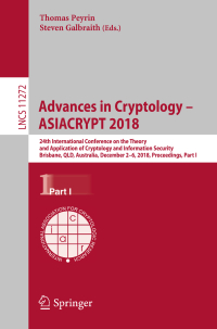Omslagafbeelding: Advances in Cryptology – ASIACRYPT 2018 9783030033255