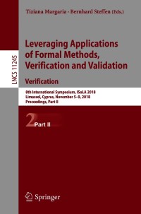 Imagen de portada: Leveraging Applications of Formal Methods, Verification and Validation. Verification 9783030034207