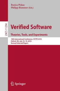 صورة الغلاف: Verified Software. Theories, Tools, and Experiments 9783030035914