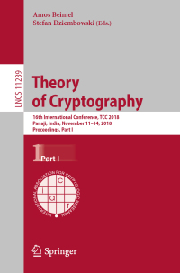 Omslagafbeelding: Theory of Cryptography 9783030038069