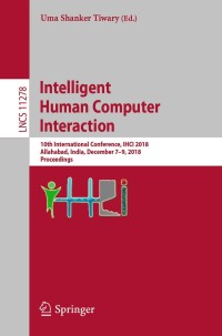 Cover image: Intelligent Human Computer Interaction 9783030040208