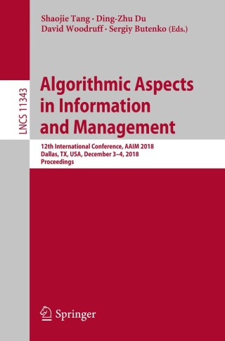 Titelbild: Algorithmic Aspects in Information and Management 9783030046170