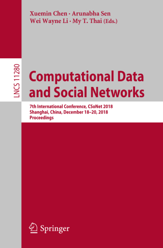 Cover image: Computational Data and Social Networks 9783030046477