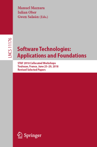 Imagen de portada: Software Technologies: Applications and Foundations 9783030047702