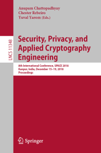 Cover image: Security, Privacy, and Applied Cryptography Engineering 9783030050719