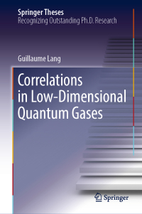 Cover image: Correlations in Low-Dimensional Quantum Gases 9783030052843