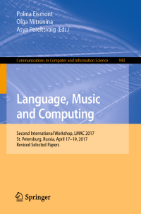 Cover image: Language, Music and Computing 9783030055936