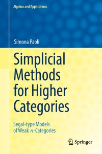 Cover image: Simplicial Methods for Higher Categories 9783030056735