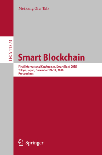 Cover image: Smart Blockchain 9783030057633