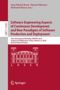 Omslagafbeelding: Software Engineering Aspects of Continuous Development and New Paradigms of Software Production and Deployment 9783030060183