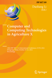Imagen de portada: Computer and Computing Technologies in Agriculture X 9783030061548