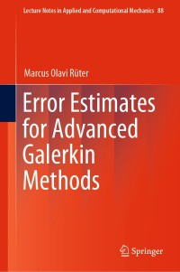 Immagine di copertina: Error Estimates for Advanced Galerkin Methods 9783030061722