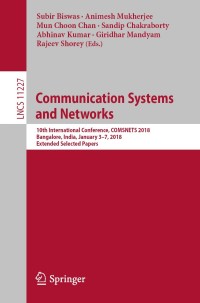 Cover image: Communication Systems and Networks 9783030106584