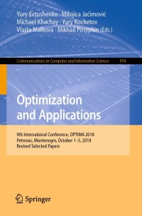 Cover image: Optimization and Applications 9783030109332