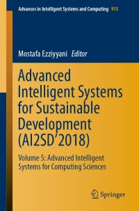 Titelbild: Advanced Intelligent Systems for Sustainable Development (AI2SD’2018) 9783030119270