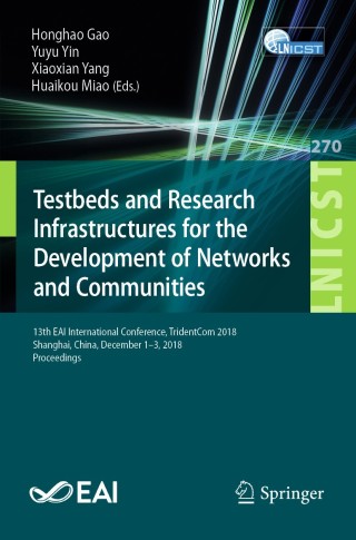 Titelbild: Testbeds and Research Infrastructures for the Development of Networks and Communities 9783030129705