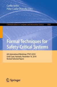 Cover image: Formal Techniques for Safety-Critical Systems 9783030129873