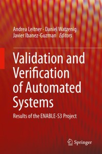 Cover image: Validation and Verification of Automated Systems 9783030146276