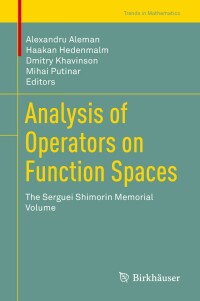 Cover image: Analysis of Operators on Function Spaces 9783030146399