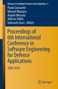 Cover image: Proceedings of 6th International Conference in Software Engineering for Defence Applications 9783030146863