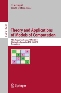 Imagen de portada: Theory and Applications of Models of Computation 9783030148119