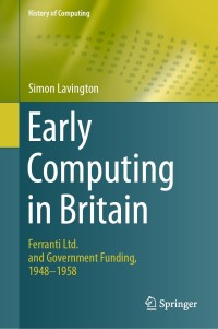 Cover image: Early Computing in Britain 9783030151027